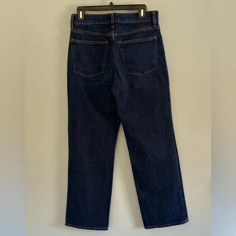J.Crew Full Length Wide-Leg Denim Jeans Size 27 Dark Wash Button Fly - Picture 8 of 12